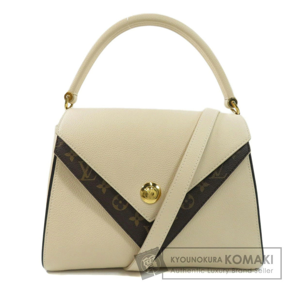 Louis Vuitton Double V Handbag Leather Monogram Canvas